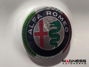 Alfa Romeo Giulia Carbon Fiber Rear Emblem Frame Trim - Italian Theme